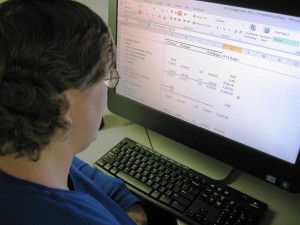 Brenda on computer