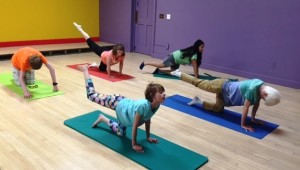 Junior and Senior STEPS students doing yoga