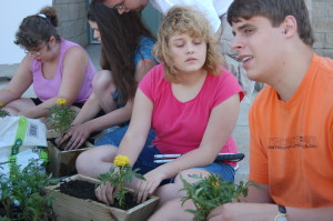 STEPS students Planting Flowers