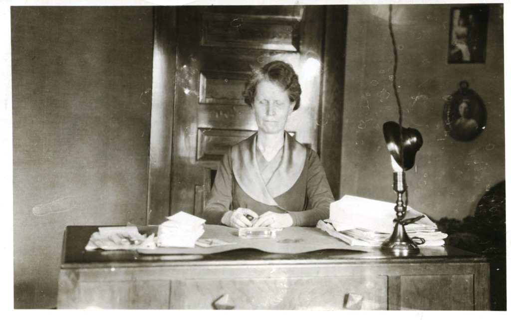 Roberta Griffith at her desk.