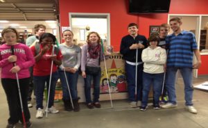 Students at community volunteering opportunity